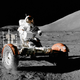 Cernan driving the Lunar Rover (NASA)